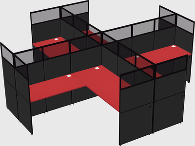 Shared l-shaped cubicles