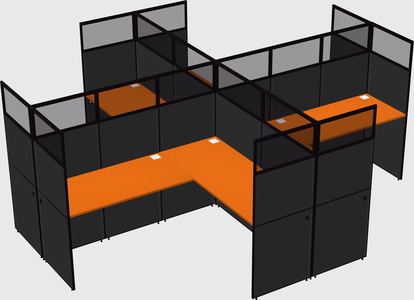 Shared l-shaped cubicles