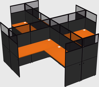 Shared l-shaped cubicles