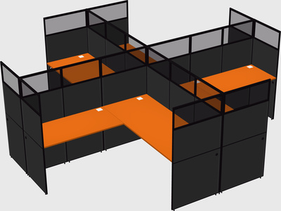 Shared l-shaped cubicles