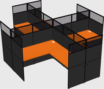 Shared l-shaped cubicles