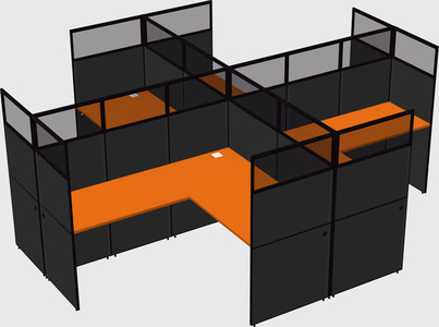 Shared l-shaped cubicles