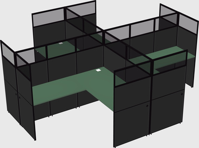 Shared l-shaped cubicles