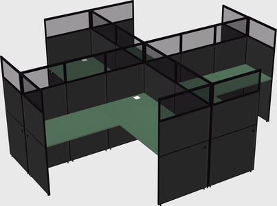 Shared l-shaped cubicles