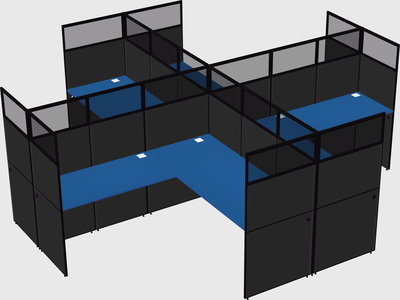 Shared l-shaped cubicles