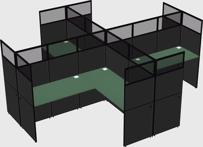 Shared l-shaped cubicles