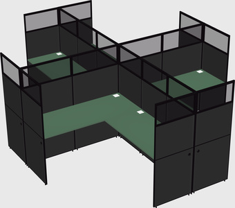Shared l-shaped cubicles