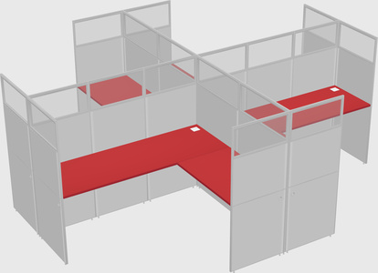 Shared l-shaped cubicles
