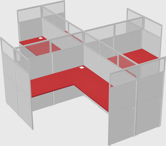 Shared l-shaped cubicles