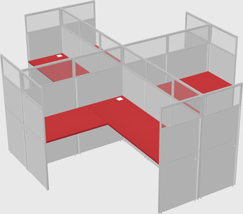 Shared l-shaped cubicles