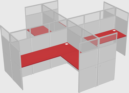 Shared l-shaped cubicles