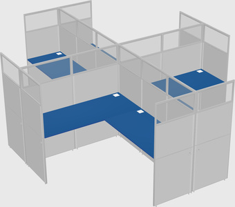 Shared l-shaped cubicles