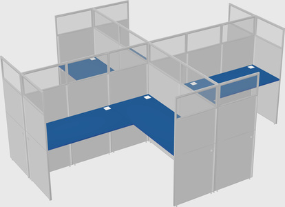 Shared l-shaped cubicles