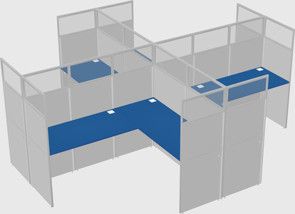 Shared l-shaped cubicles