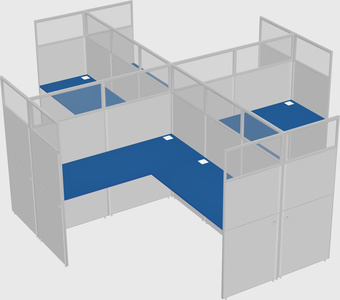 Shared l-shaped cubicles