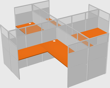Shared l-shaped cubicles