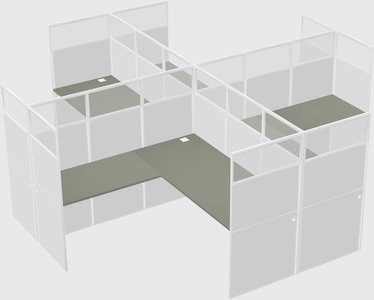 Shared l-shaped cubicles