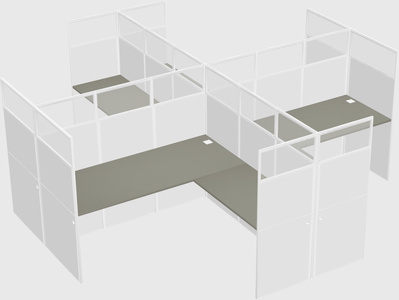Shared l-shaped cubicles
