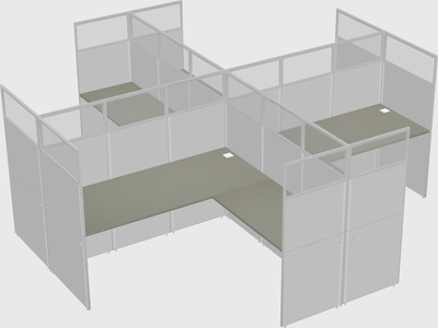 Shared l-shaped cubicles