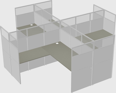 Shared l-shaped cubicles