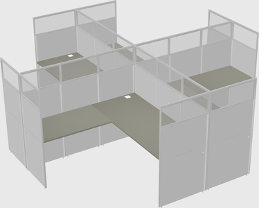Shared l-shaped cubicles