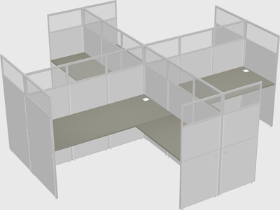 Shared l-shaped cubicles