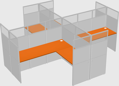 Shared l-shaped cubicles