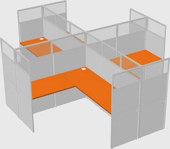 Shared l-shaped cubicles