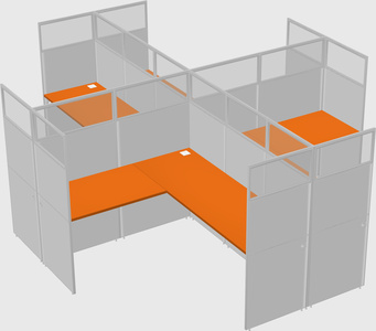 Shared l-shaped cubicles