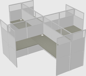 Shared l-shaped cubicles