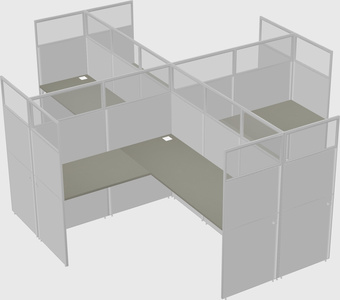 Shared l-shaped cubicles