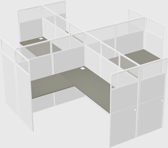 Shared l-shaped cubicles