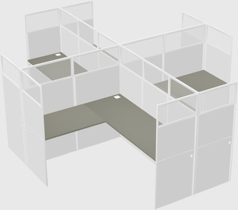 Shared l-shaped cubicles