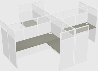 Shared l-shaped cubicles