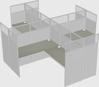 Shared l-shaped cubicles