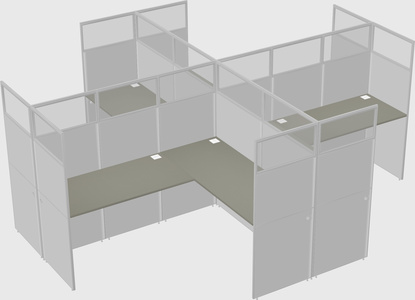 Shared l-shaped cubicles