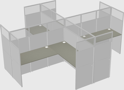 Shared l-shaped cubicles