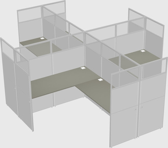 Shared l-shaped cubicles