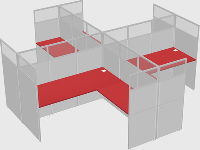 Shared l-shaped cubicles