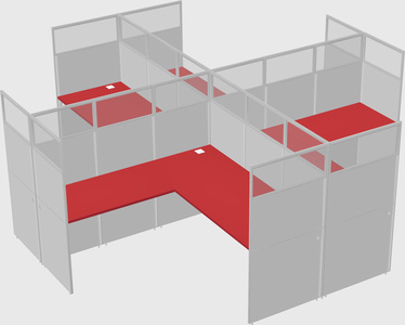 Shared l-shaped cubicles