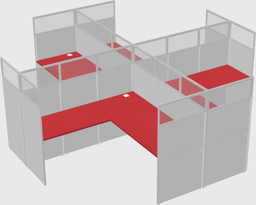 Shared l-shaped cubicles