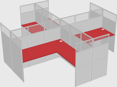 Shared l-shaped cubicles