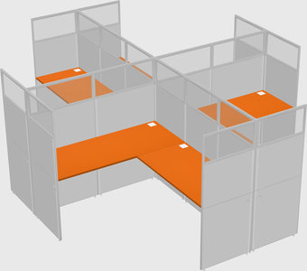 Shared l-shaped cubicles