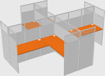 Shared l-shaped cubicles