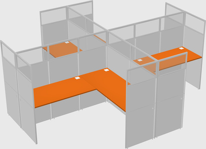 Shared l-shaped cubicles