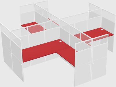 Shared l-shaped cubicles