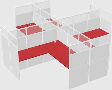 Shared l-shaped cubicles