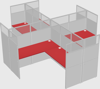 Shared l-shaped cubicles