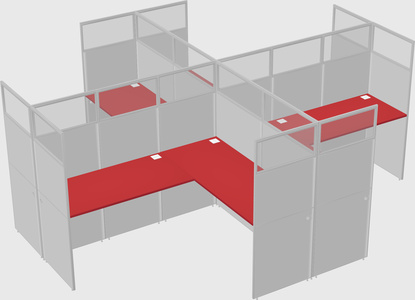 Shared l-shaped cubicles