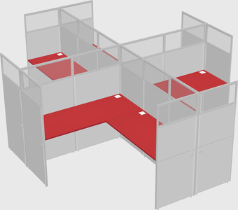 Shared l-shaped cubicles